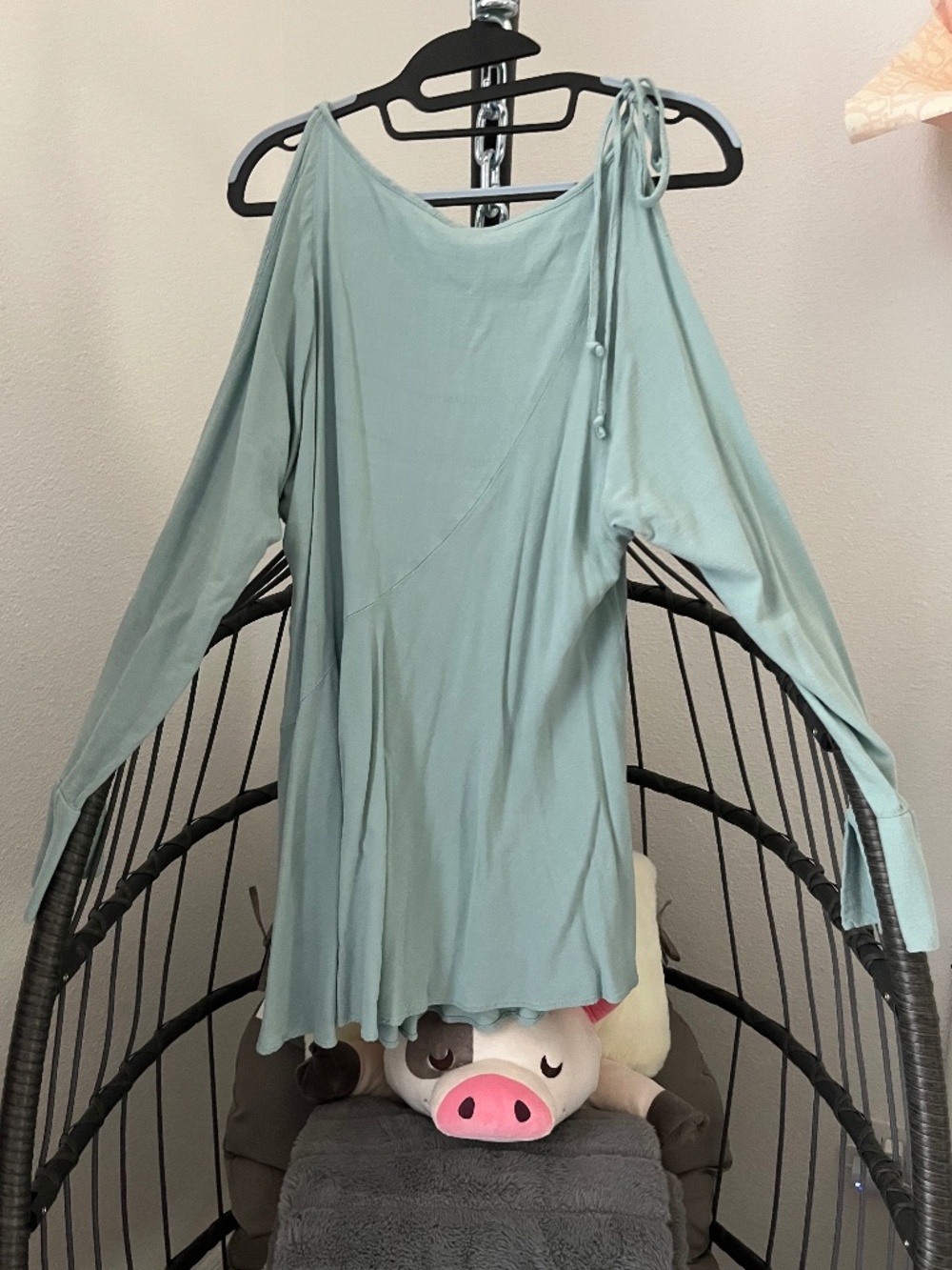 Free People Baby Blue Cold-Shoulder Dress - Picture 3 of 8
